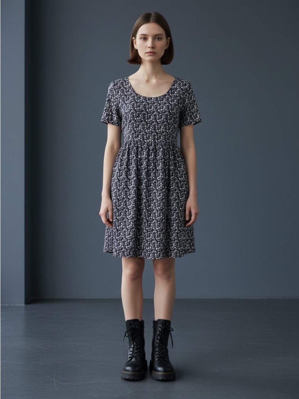 90s BABYDOLL Rayon SUSPENDER Back Mini Dress / S M